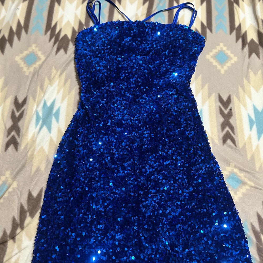 Sparkling Blue Sequin Dress